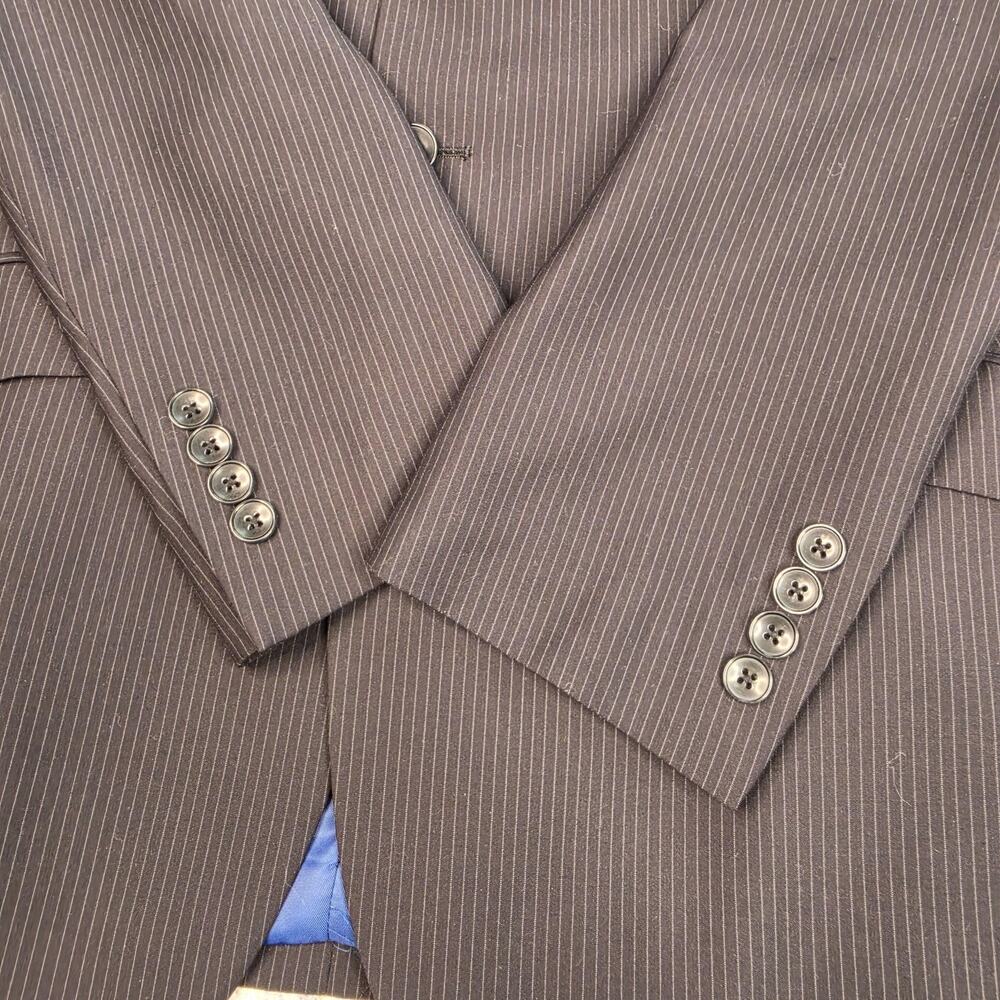 Billy London Blazer Mens 38R Gray Pinstripe Suit Jacket Classic Business Lined - Picture 10 of 11